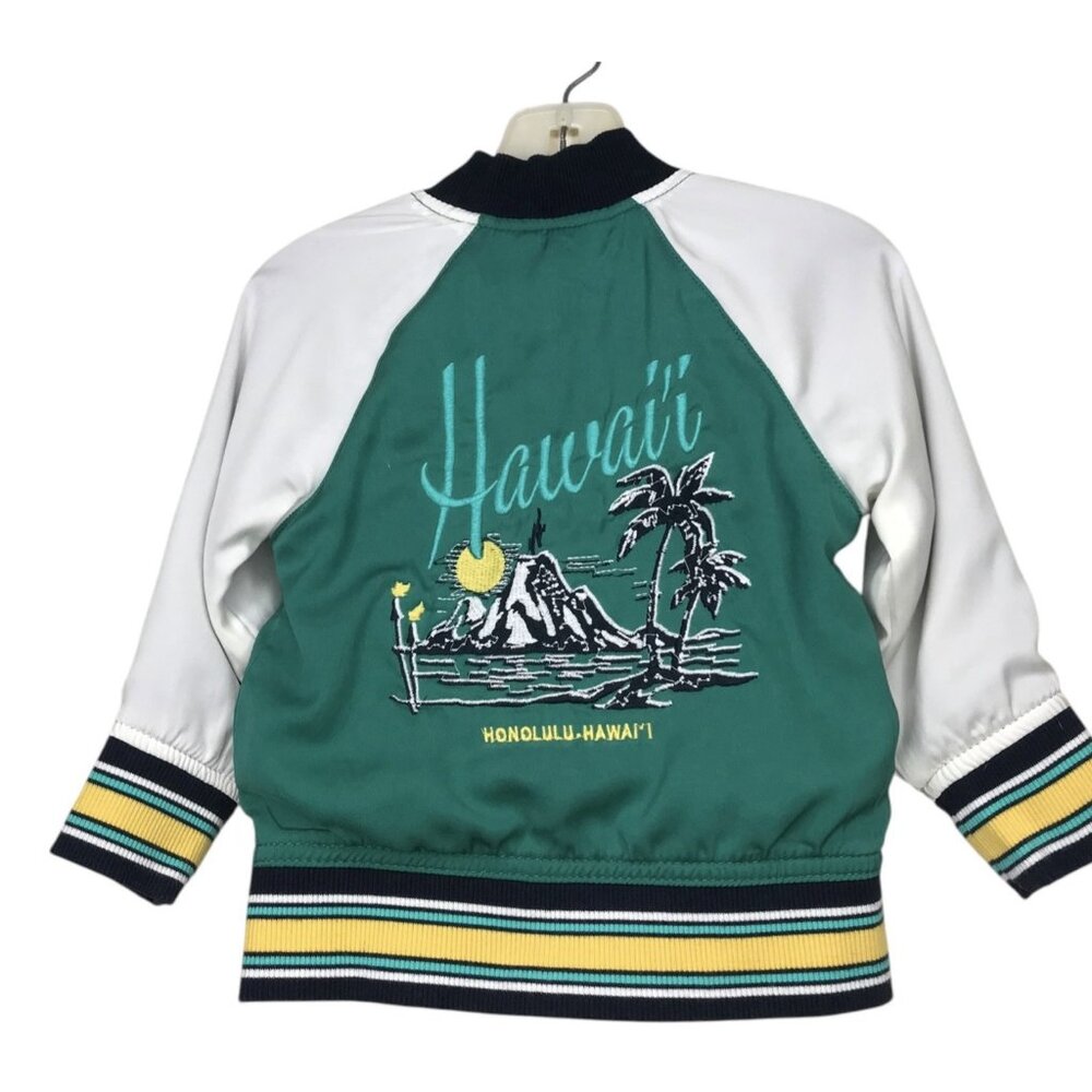 Hawaiian Reversible Jacket Boys Girls Size 18-24‎ Months Embroidered Surf